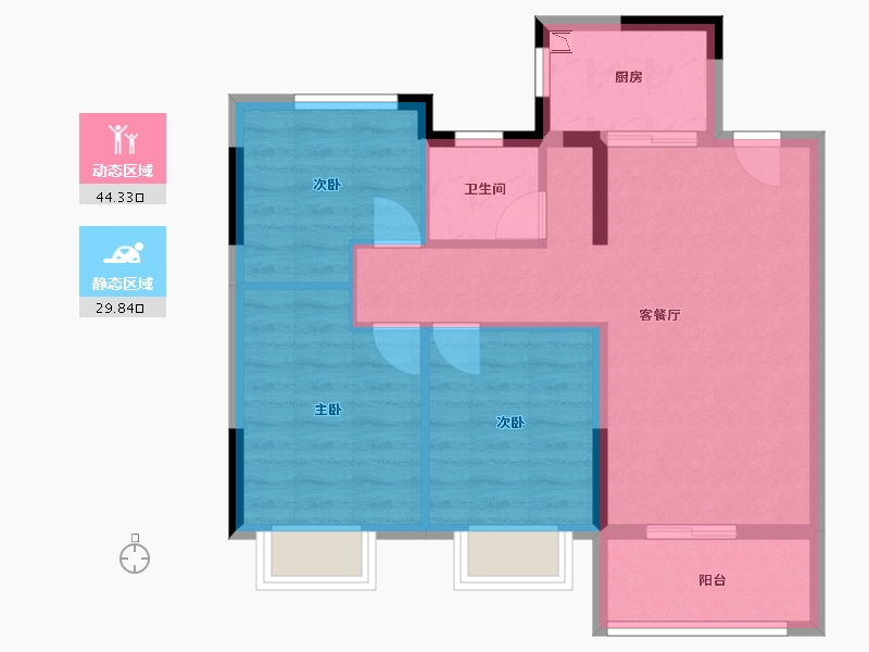 江西省-南昌市-世茂泰禾江南院子-66.01-户型库-动静分区