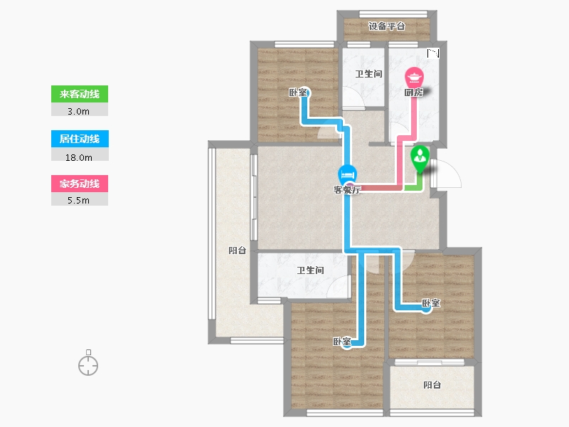 浙江省-舟山市-绿城·海棠园-92.25-户型库-动静线