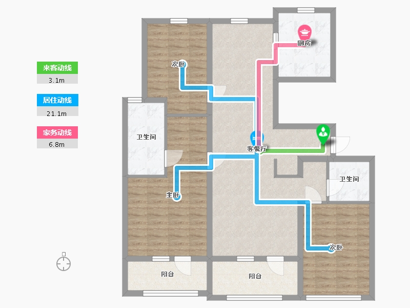 山东省-青岛市-融创都会中心 逸山-111.78-户型库-动静线