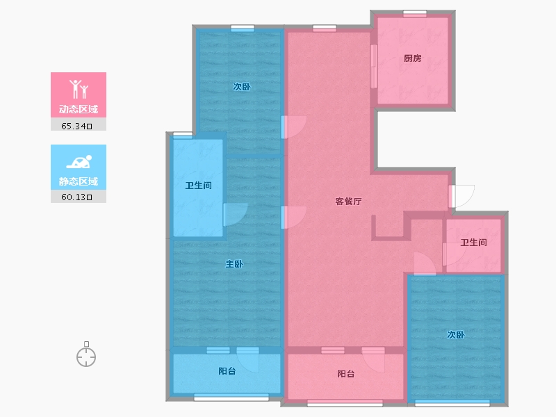 山东省-青岛市-融创都会中心 逸山-111.78-户型库-动静分区