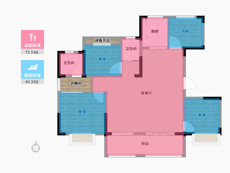 安徽省-合肥市-阳光城悦澜府-107.01-户型库-动静分区