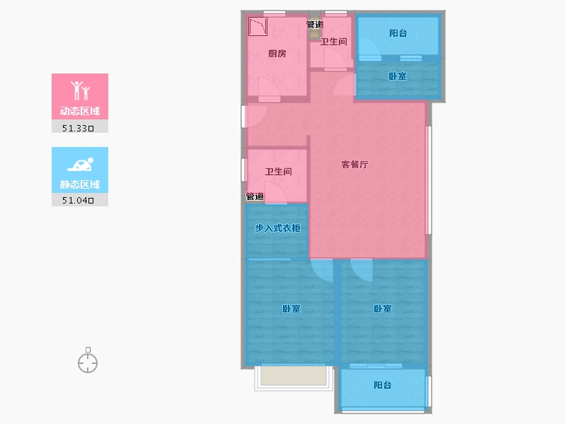 浙江省-宁波市-美的·映海潮-92.00-户型库-动静分区