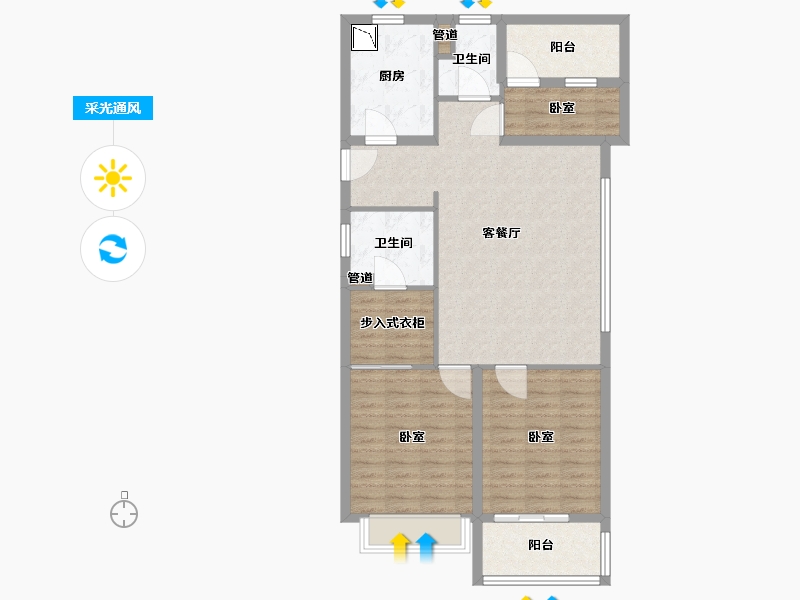 浙江省-宁波市-美的·映海潮-92.00-户型库-采光通风