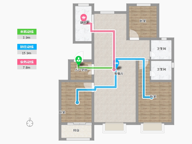 山东省-济南市-三箭瑞景苑-111.99-户型库-动静线