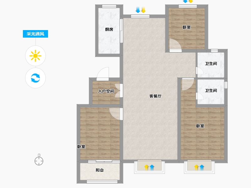 山东省-济南市-三箭瑞景苑-111.99-户型库-采光通风