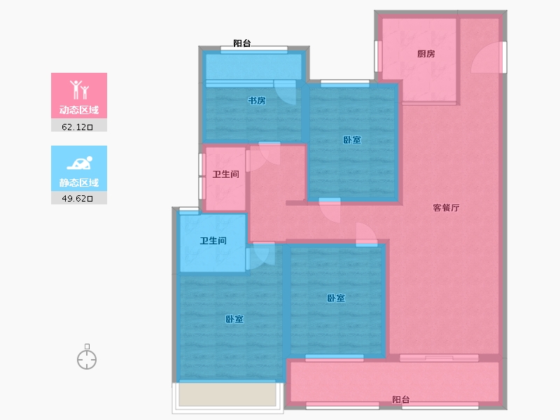 浙江省-温州市-红星温州天铂-98.99-户型库-动静分区