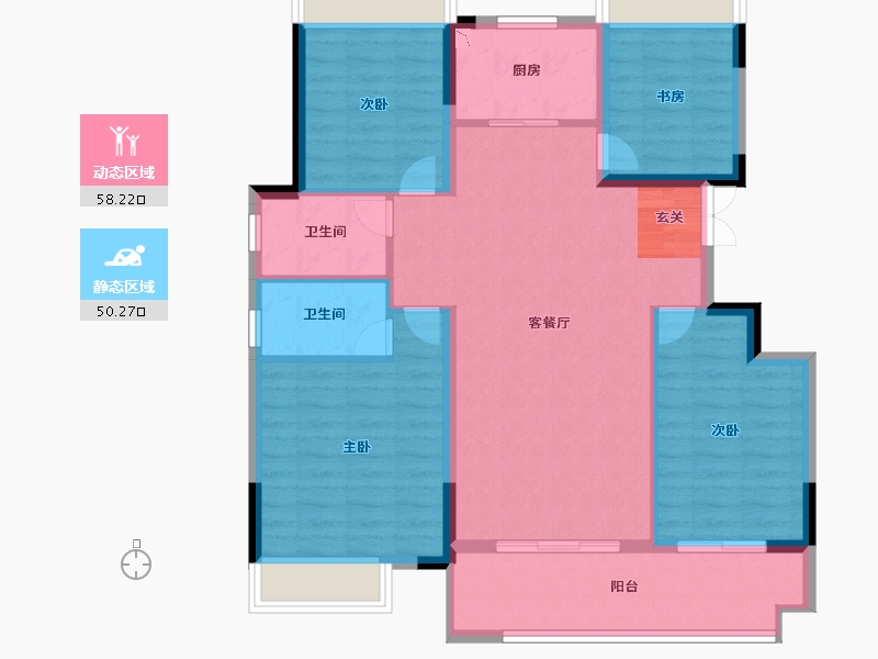 安徽省-阜阳市-万创城市之光-98.00-户型库-动静分区