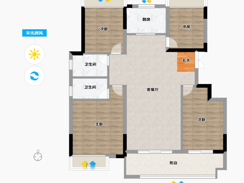 安徽省-阜阳市-万创城市之光-98.00-户型库-采光通风