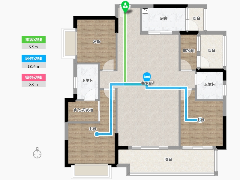 广东省-梅州市-玖珑台-109.61-户型库-动静线