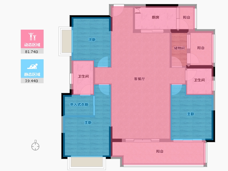 广东省-梅州市-玖珑台-109.61-户型库-动静分区