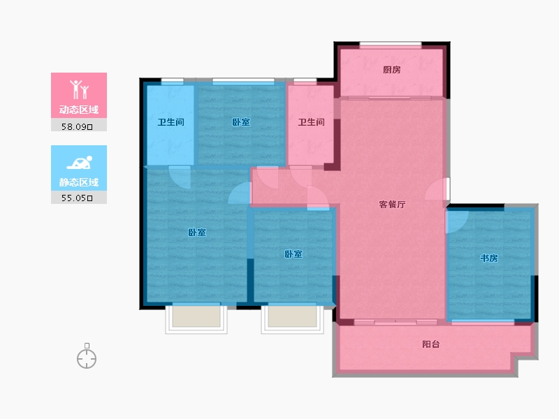 浙江省-湖州市-合生杭州湾国际新城-102.00-户型库-动静分区