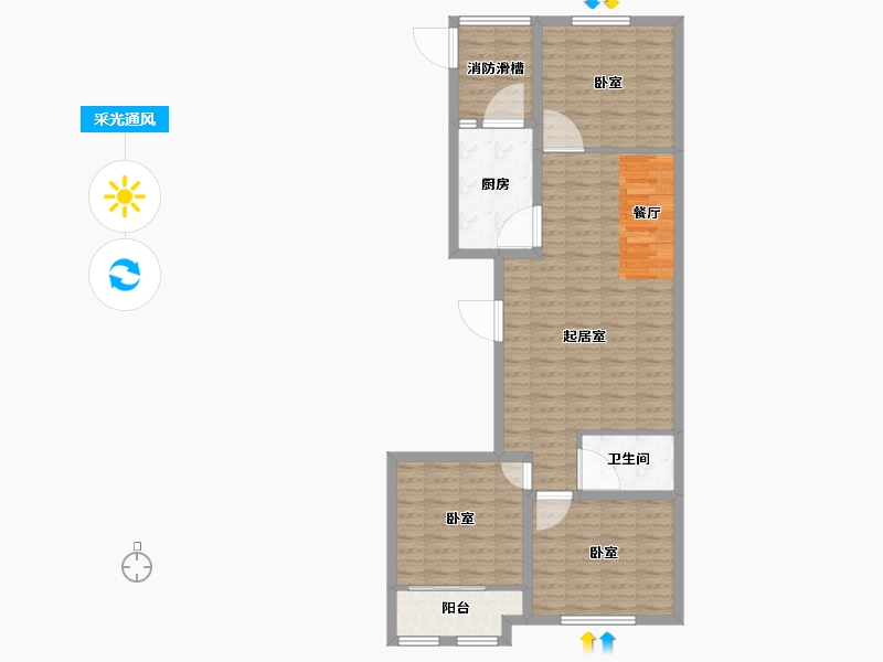 山东省-潍坊市-金都世家-93.97-户型库-采光通风