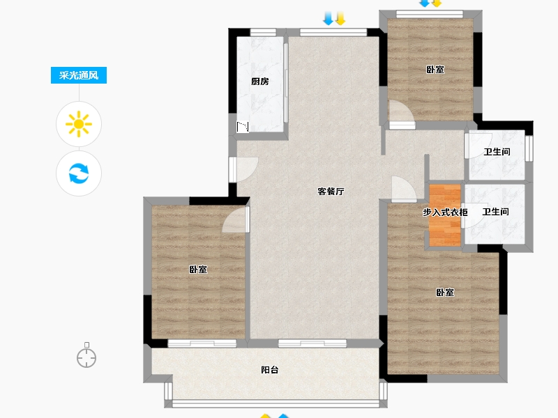 浙江省-湖州市-合生杭州湾国际新城-99.00-户型库-采光通风