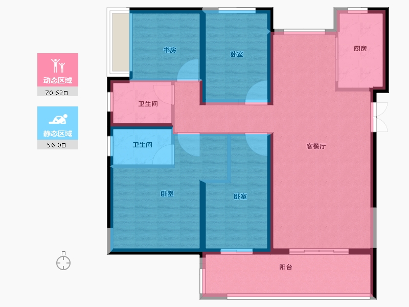 河南省-郑州市-富田城九鼎公馆-114.00-户型库-动静分区