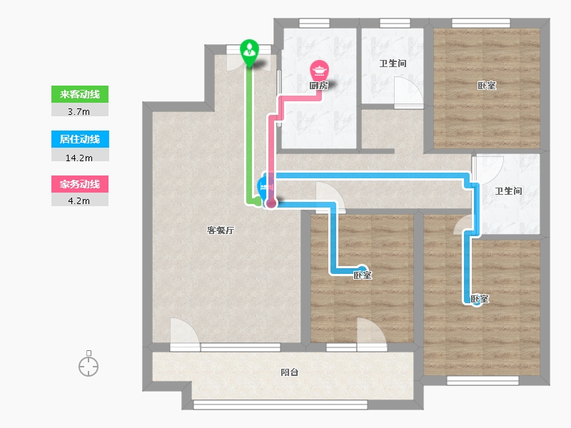 宁夏回族自治区-银川市-荆门 江山阅-85.96-户型库-动静线