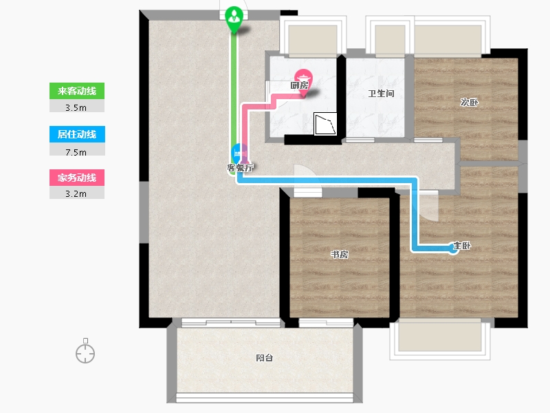 江西省-赣州市-华润·万橡府-71.20-户型库-动静线