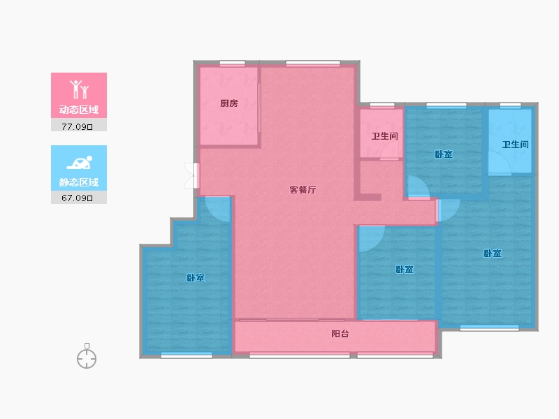 山东省-滨州市-恒信·大都会-130.90-户型库-动静分区