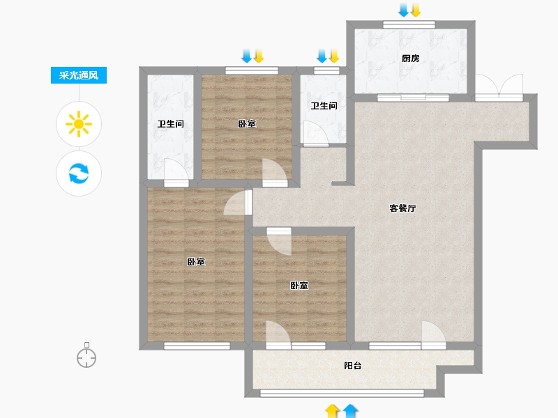 宁夏回族自治区-银川市-荆门 江山阅-96.10-户型库-采光通风