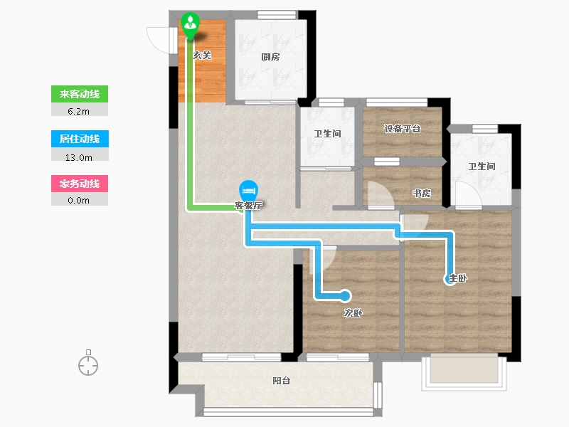 安徽省-黄山市-黄山大家-78.00-户型库-动静线