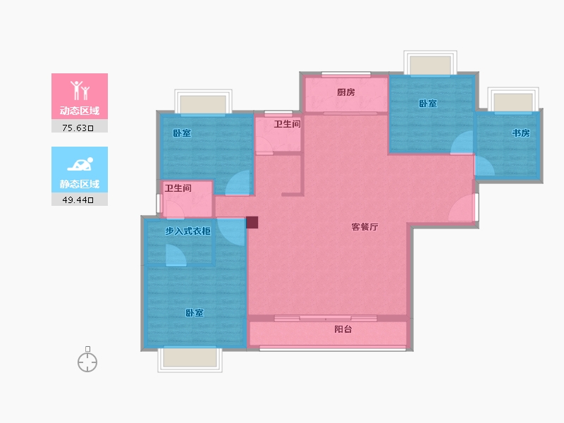 福建省-漳州市-映山红花园-114.54-户型库-动静分区