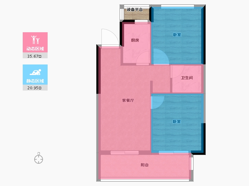 浙江省-舟山市-三盛南沙里-52.00-户型库-动静分区