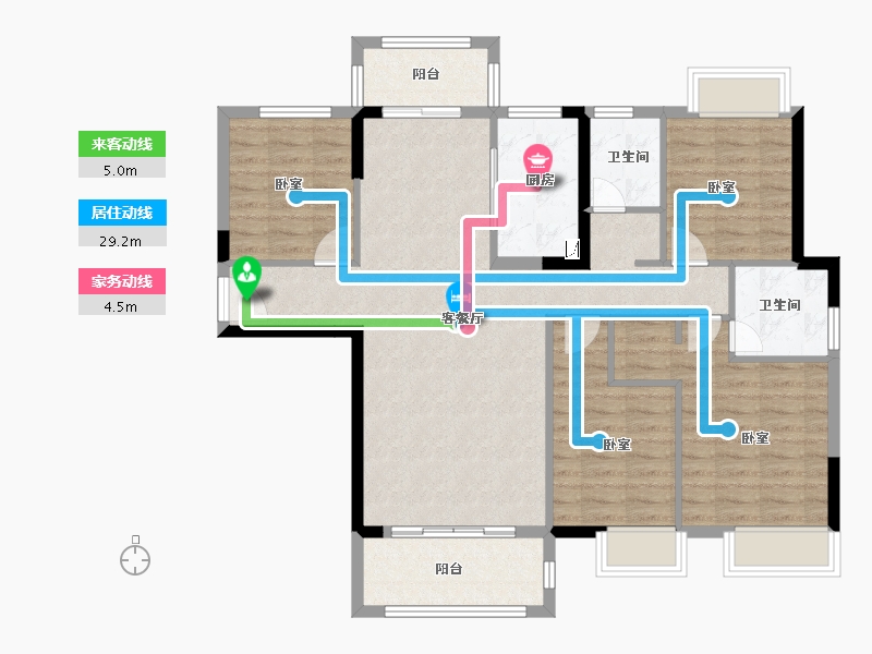 福建省-泉州市-莲花水岸阳光-103.00-户型库-动静线