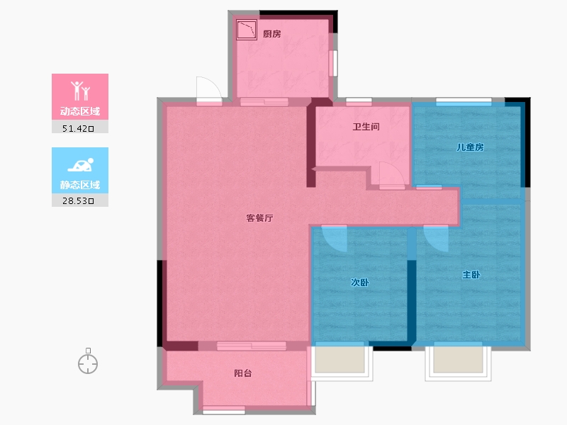 江西省-赣州市-保利天汇-71.20-户型库-动静分区