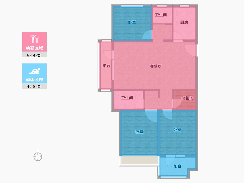 山东省-滨州市-丽景馨居二期-102.00-户型库-动静分区