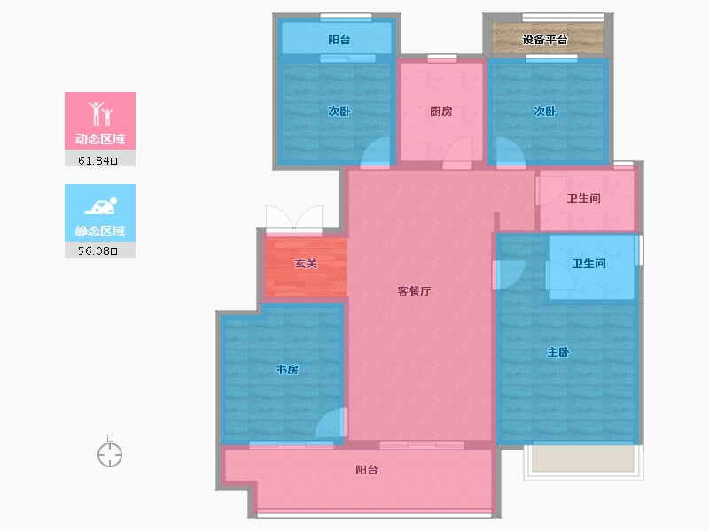 安徽省-黄山市-中梁江湾府-108.00-户型库-动静分区