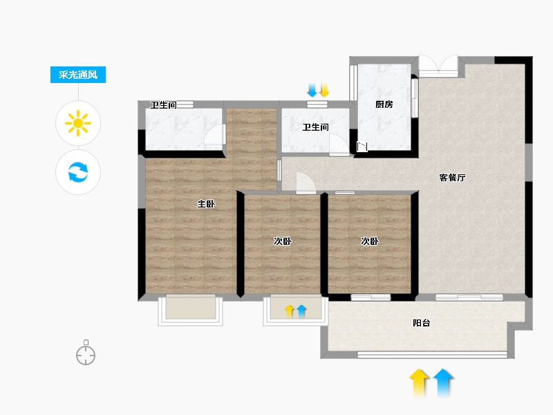 江西省-赣州市-源盛·公园里-92.80-户型库-采光通风