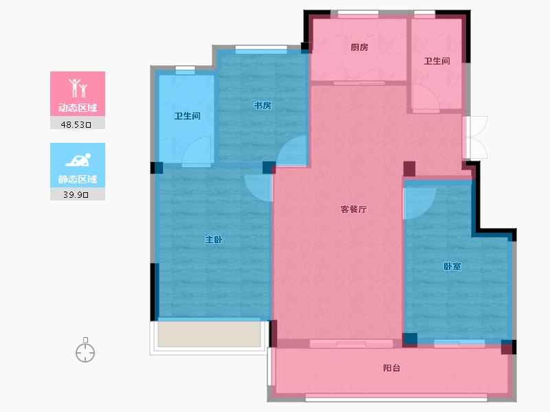 浙江省-衢州市-广和江南里-80.00-户型库-动静分区