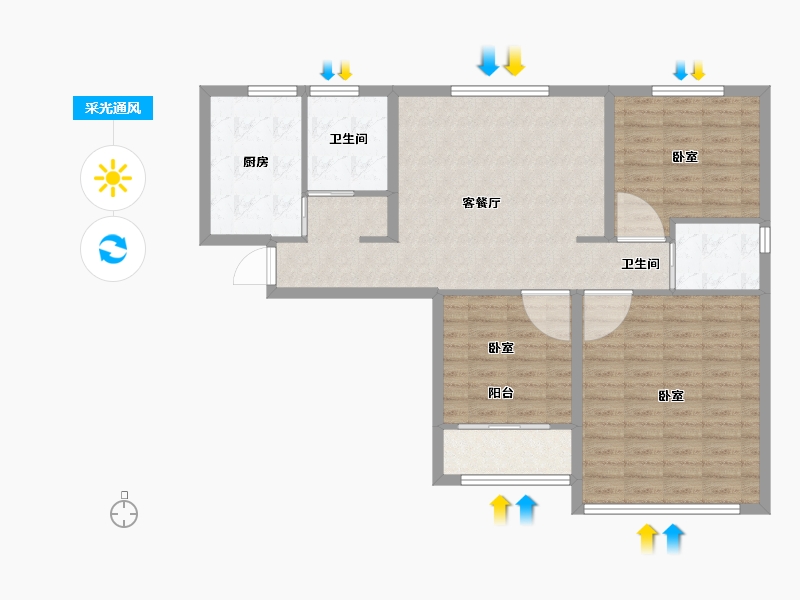 河南省-郑州市-源升金锣湾-97.00-户型库-采光通风