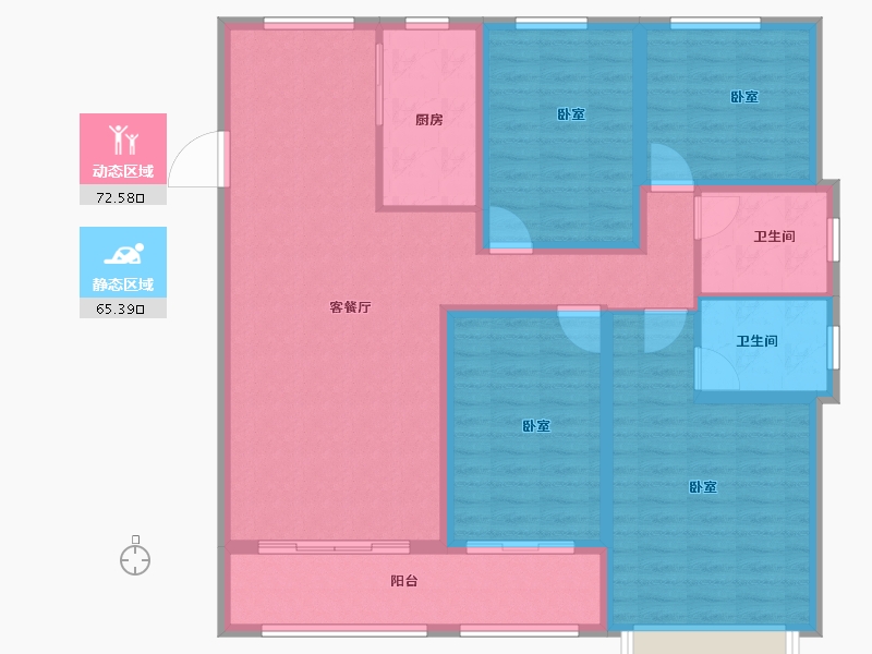 山东省-菏泽市-河畔清华-124.23-户型库-动静分区