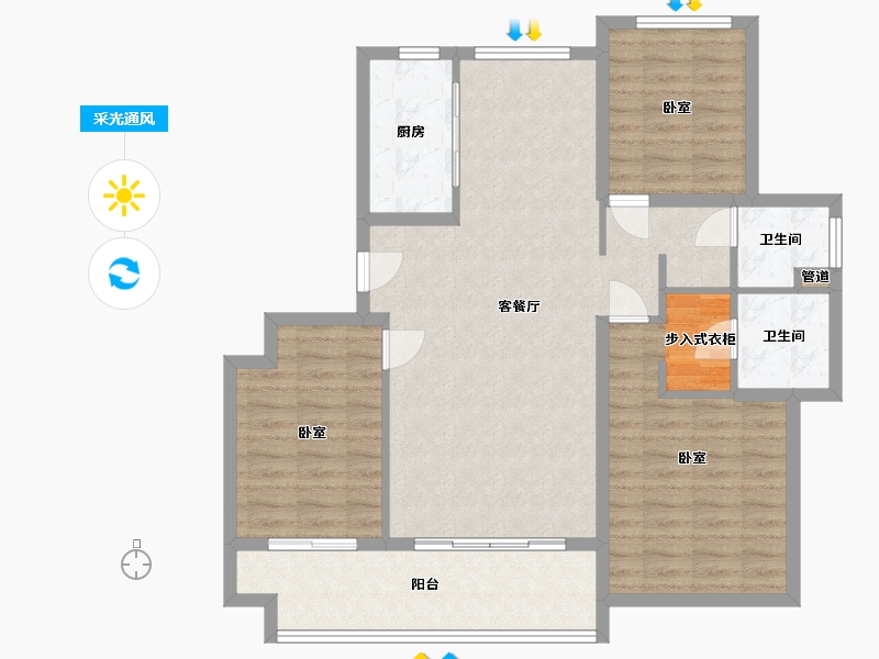 浙江省-湖州市-合生杭州湾国际新城-99.00-户型库-采光通风