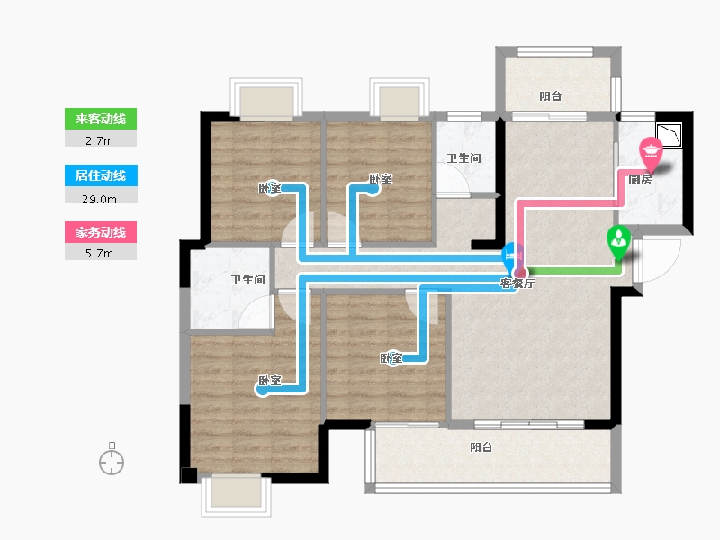 福建省-龙岩市-上杭城发首苑-95.00-户型库-动静线