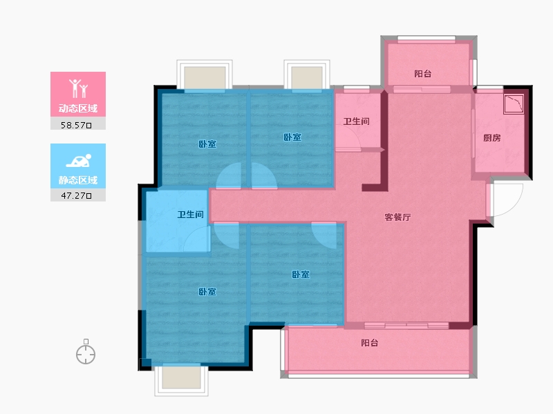 福建省-龙岩市-上杭城发首苑-95.00-户型库-动静分区