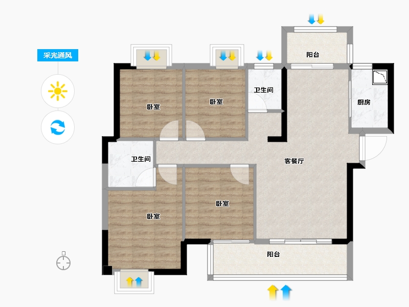 福建省-龙岩市-上杭城发首苑-95.00-户型库-采光通风