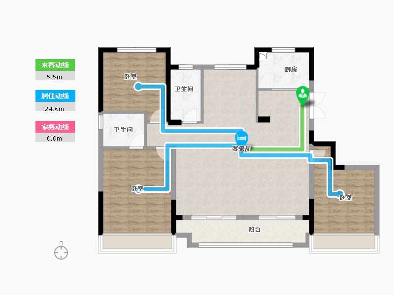 浙江省-金华市-大家新鸿万锦城-113.00-户型库-动静线