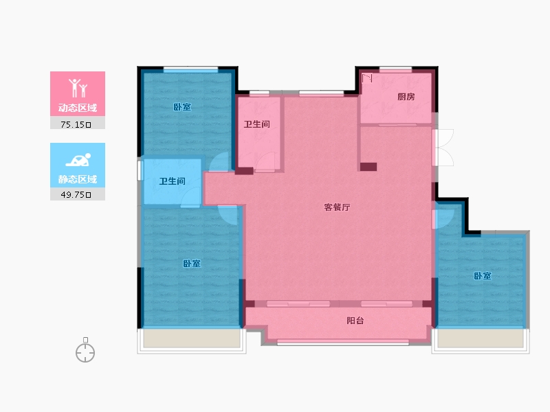 浙江省-金华市-大家新鸿万锦城-113.00-户型库-动静分区