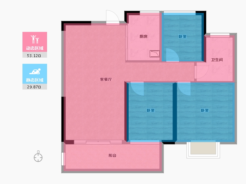 浙江省-湖州市-合生杭州湾国际新城-74.00-户型库-动静分区