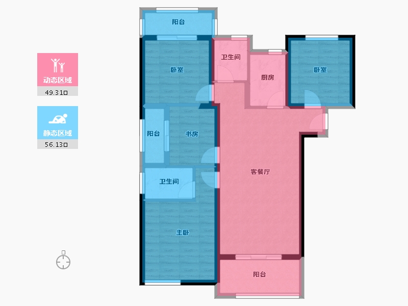 福建省-厦门市-联发橄榄墅-93.61-户型库-动静分区