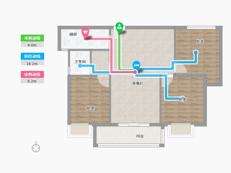 福建省-漳州市-映山红花园-81.95-户型库-动静线