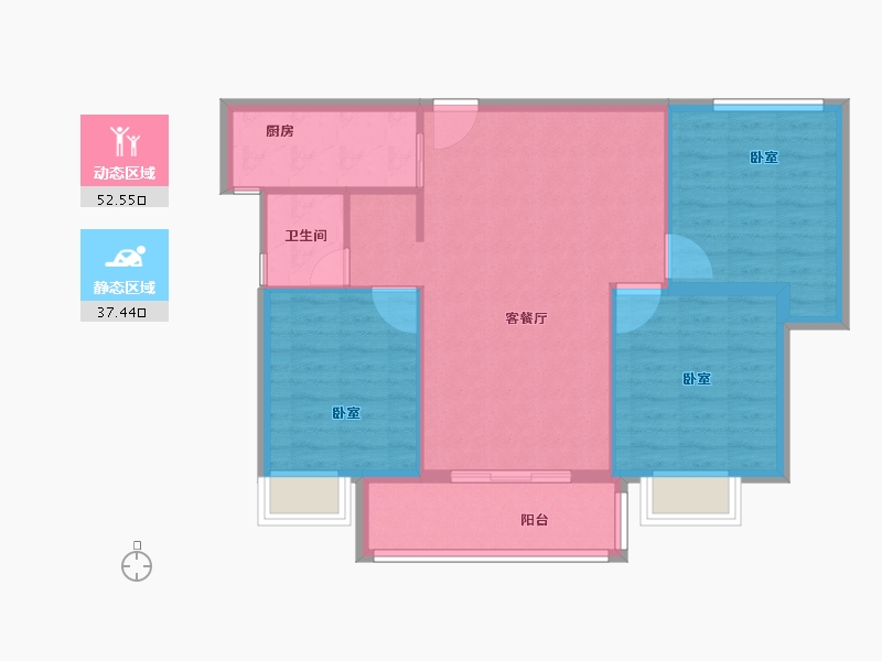 福建省-漳州市-映山红花园-81.95-户型库-动静分区