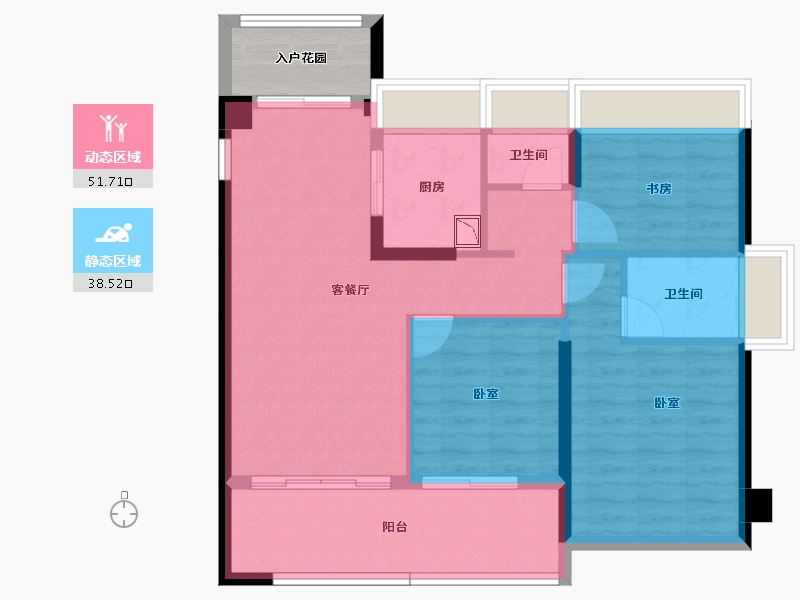 浙江省-绍兴市-杭州湾世纪城-84.90-户型库-动静分区