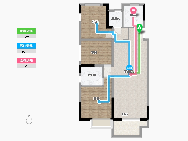 浙江省-湖州市-四季华府-84.00-户型库-动静线