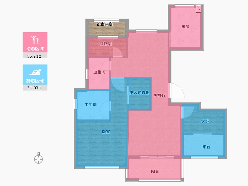 浙江省-舟山市-紫宸-88.00-户型库-动静分区