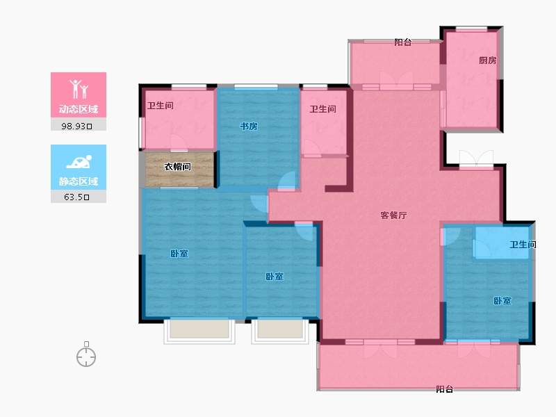 山东省-济南市-鲁能漫山香墅麓府-151.00-户型库-动静分区