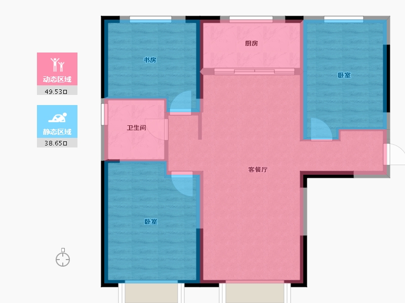 新疆维吾尔自治区-乌鲁木齐市-中海熙岸-79.40-户型库-动静分区