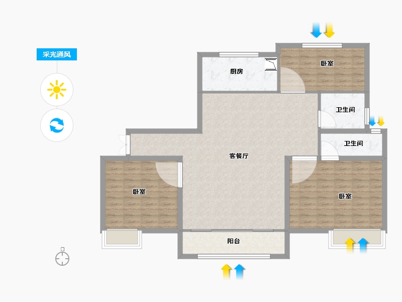 山东省-菏泽市-新洲欧洲城-116.00-户型库-采光通风