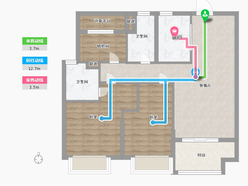 浙江省-湖州市-优优学府-76.00-户型库-动静线